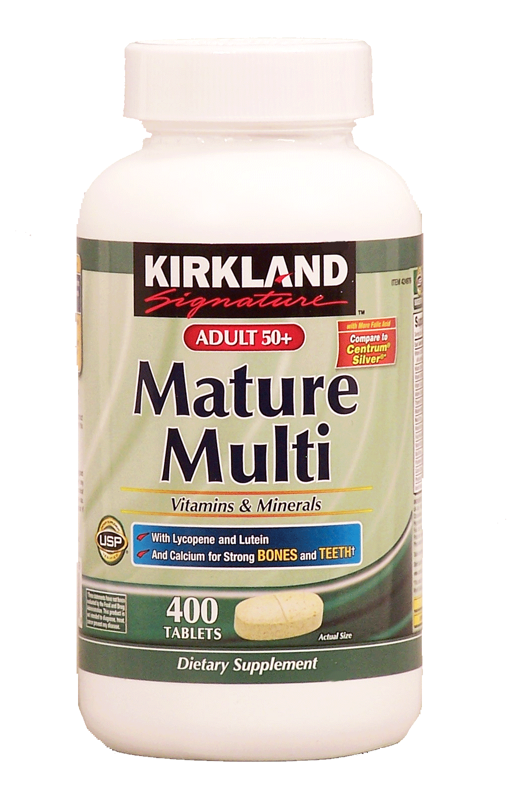 Kirkland Signature Mature Multi vitamin & mineral supplement formulated for adults 50+ Full-Size Picture